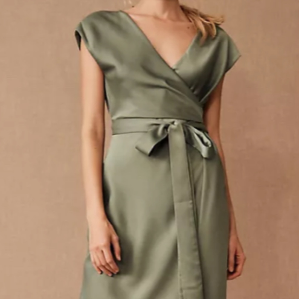 BHLDN by Anthropologie Louisa Satin Charmeuse Midi Dress